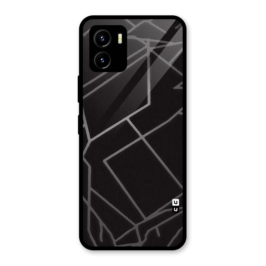 Silver Angle Design Glass Back Case for Vivo Y15s