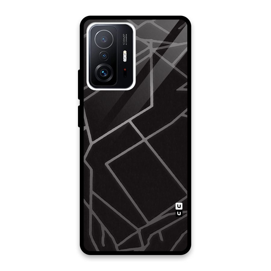 Silver Angle Design Glass Back Case for Xiaomi 11T Pro