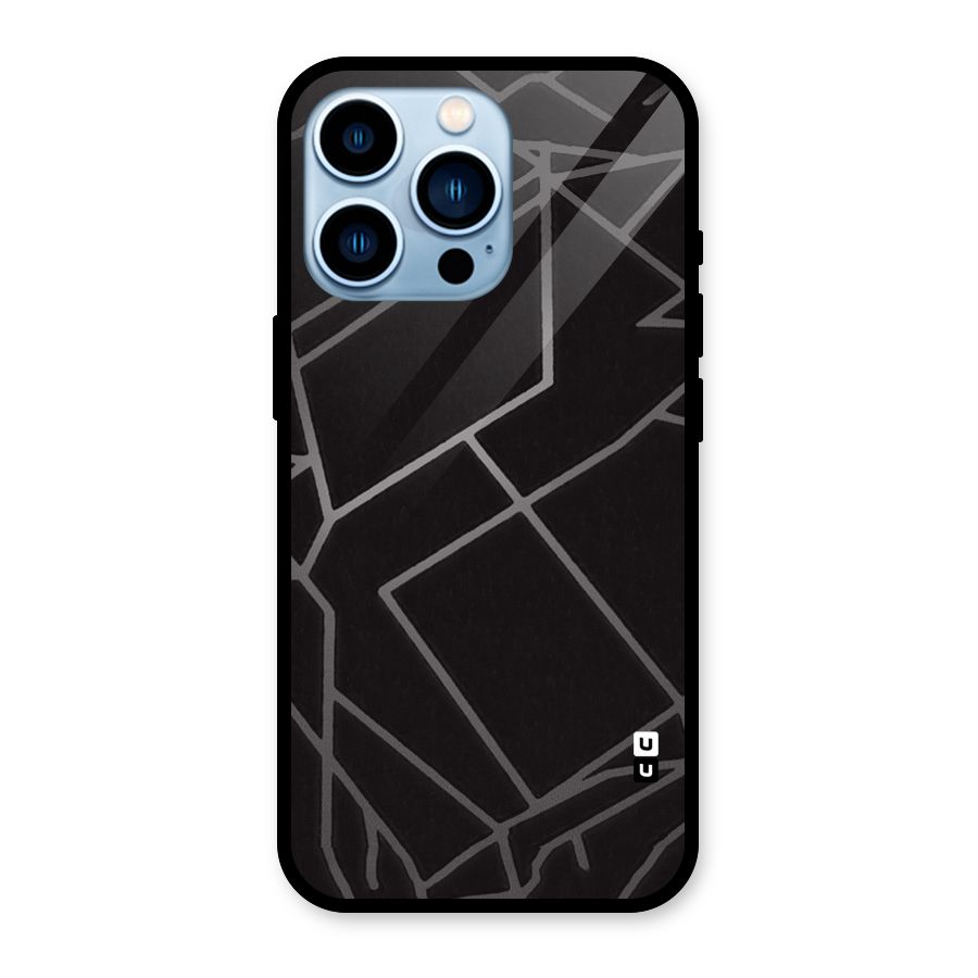 Silver Angle Design Glass Back Case for iPhone 13 Pro