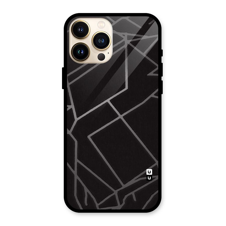 Silver Angle Design Glass Back Case for iPhone 13 Pro Max