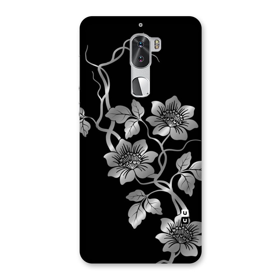 Silver Grey Flowers Back Case for Coolpad Cool 1