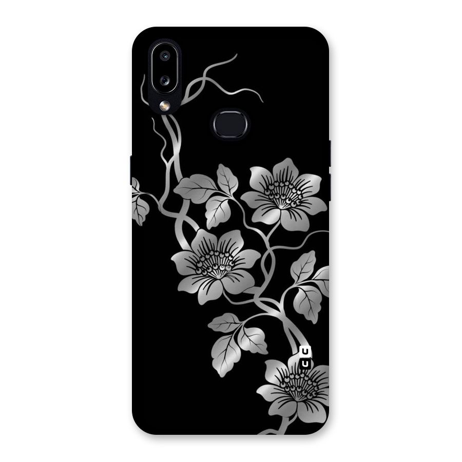 Silver Grey Flowers Back Case for Galaxy A10s