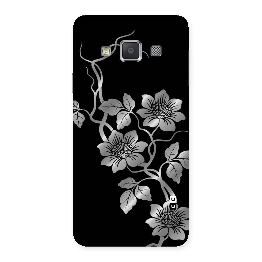 Silver Grey Flowers Back Case for Galaxy A3