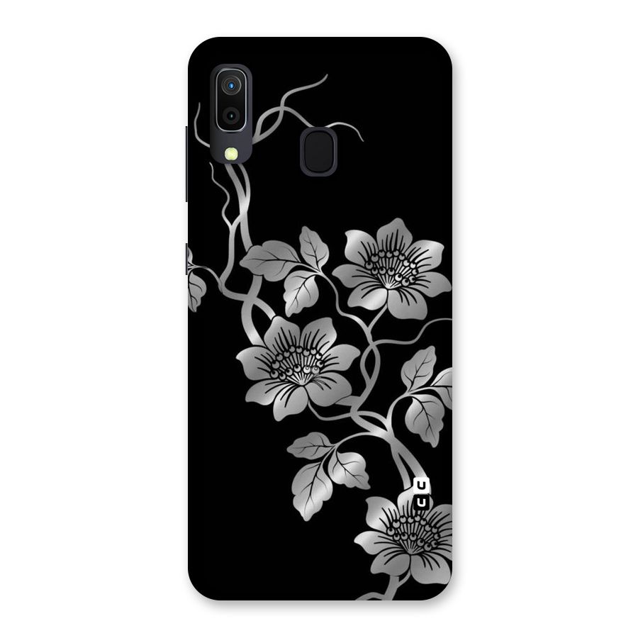 Silver Grey Flowers Back Case for Galaxy A30