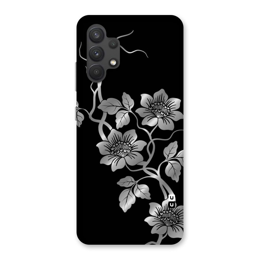 Silver Grey Flowers Back Case for Galaxy A32