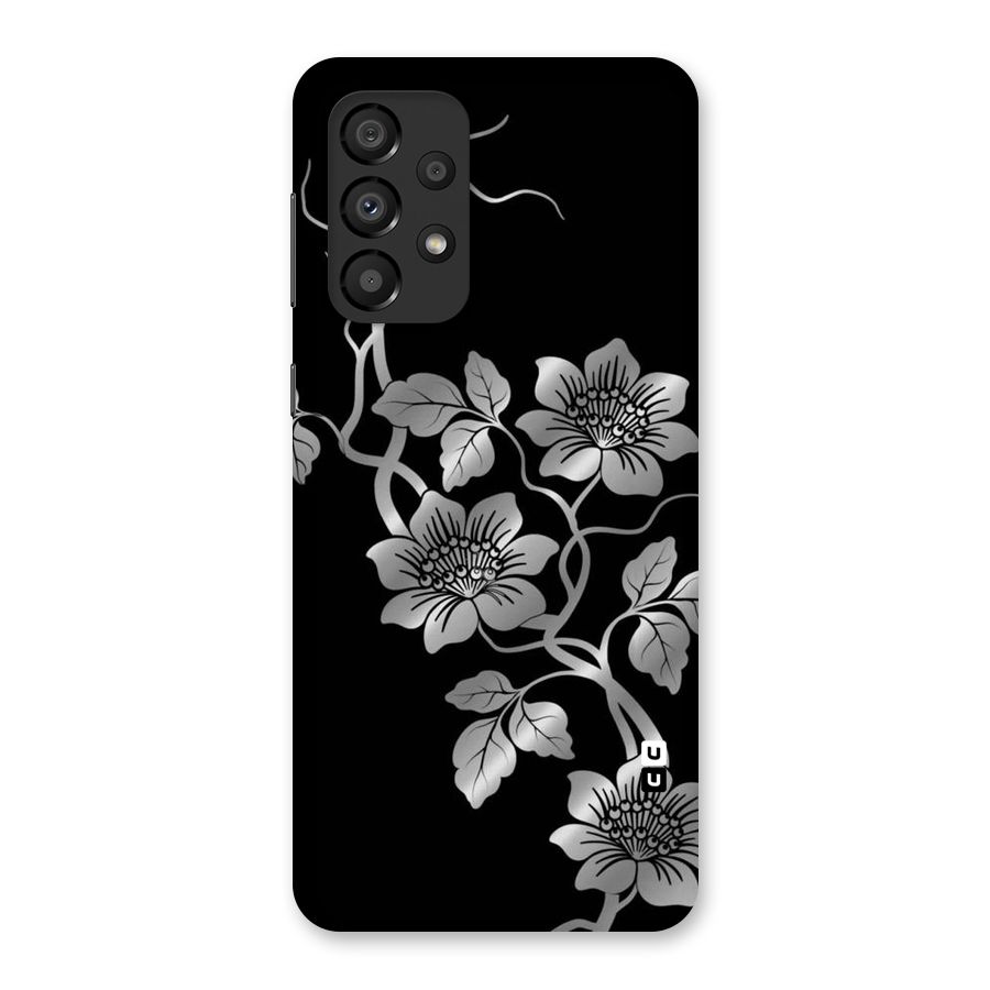 Silver Grey Flowers Back Case for Galaxy A33 5G