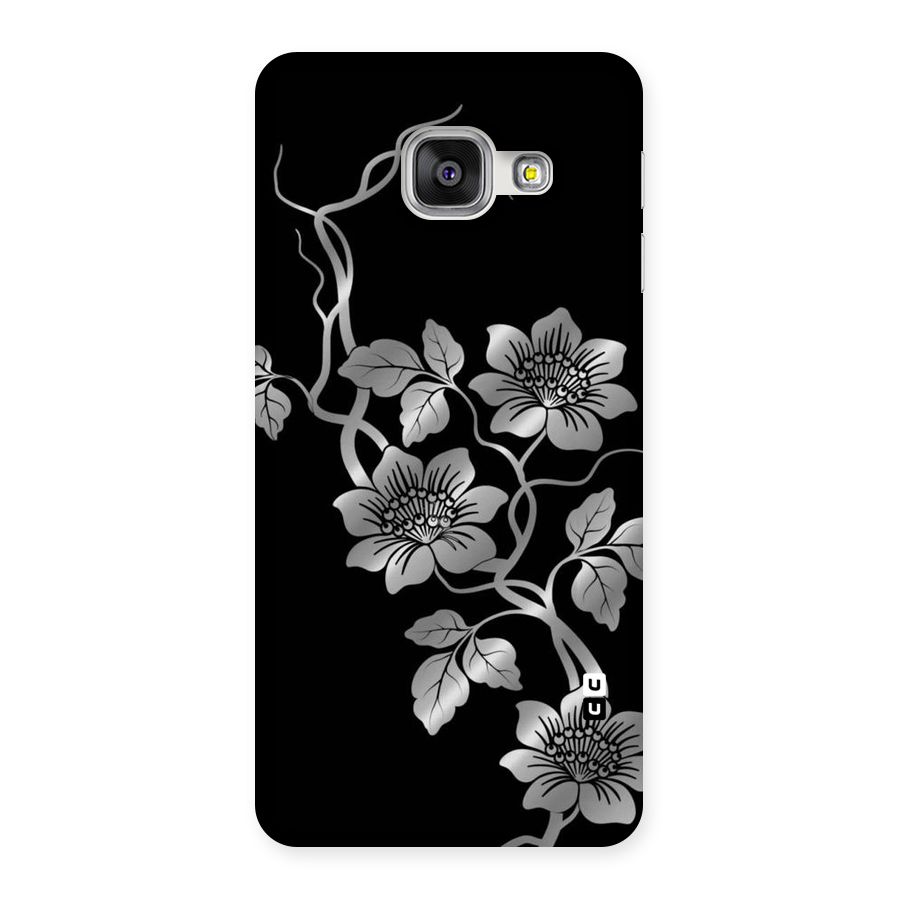 Silver Grey Flowers Back Case for Galaxy A3 2016