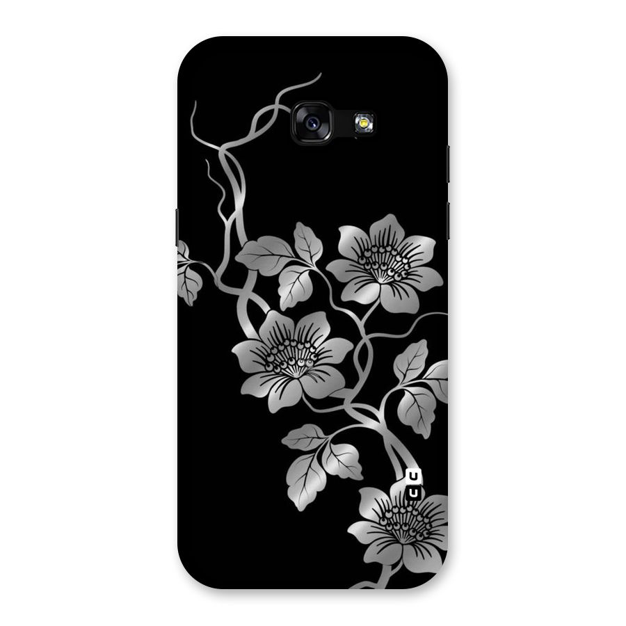 Silver Grey Flowers Back Case for Galaxy A5 2017