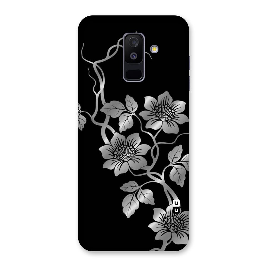 Silver Grey Flowers Back Case for Galaxy A6 Plus