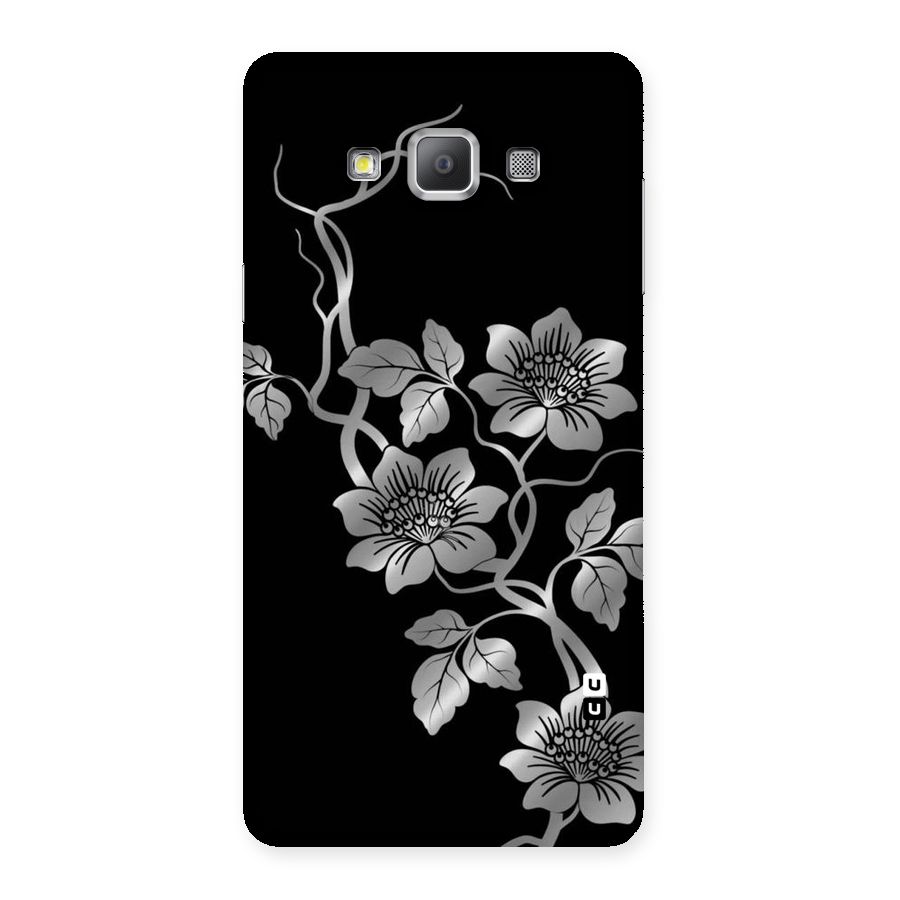 Silver Grey Flowers Back Case for Galaxy A7