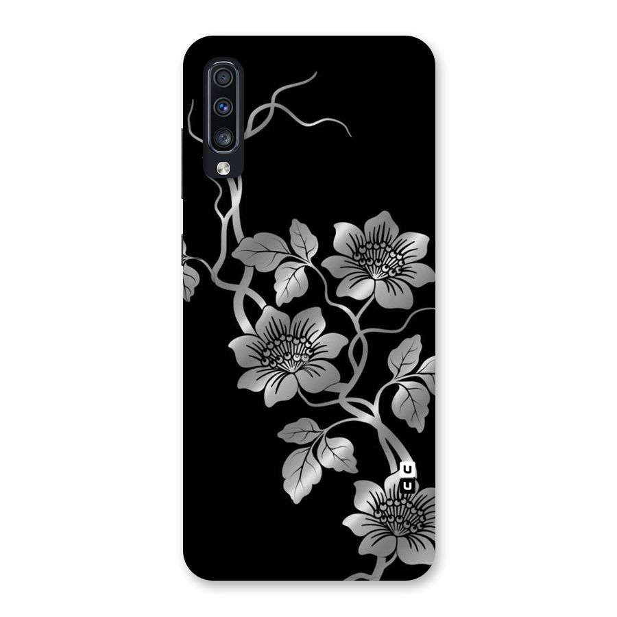 Silver Grey Flowers Back Case for Galaxy A70