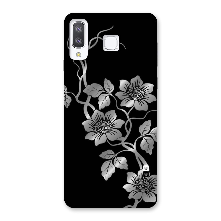 Silver Grey Flowers Back Case for Galaxy A8 Star