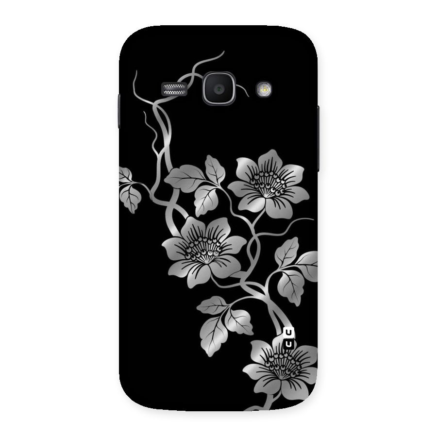 Silver Grey Flowers Back Case for Galaxy Ace 3