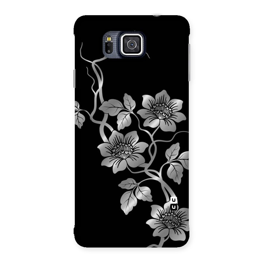 Silver Grey Flowers Back Case for Galaxy Alpha