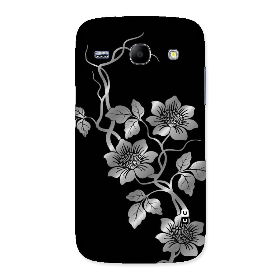 Silver Grey Flowers Back Case for Galaxy Core