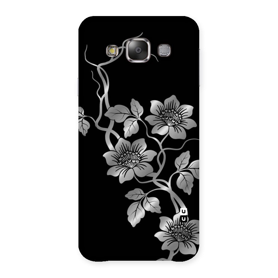 Silver Grey Flowers Back Case for Galaxy E7