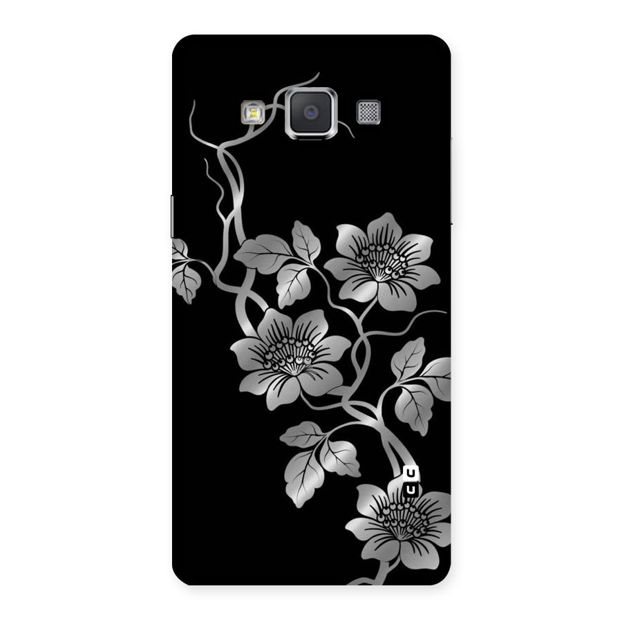 Silver Grey Flowers Back Case for Galaxy Grand Max