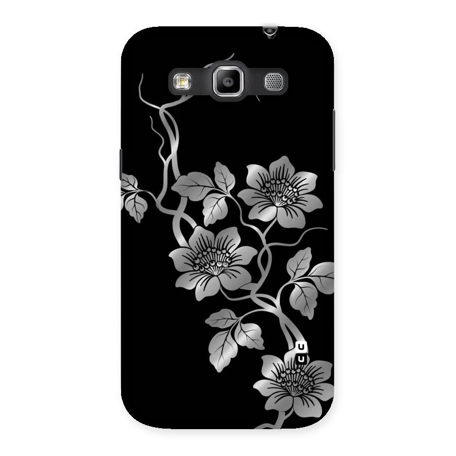 Silver Grey Flowers Back Case for Galaxy Grand Quattro
