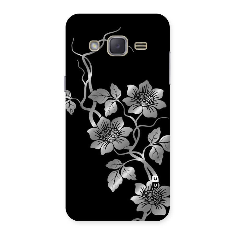 Silver Grey Flowers Back Case for Galaxy J2