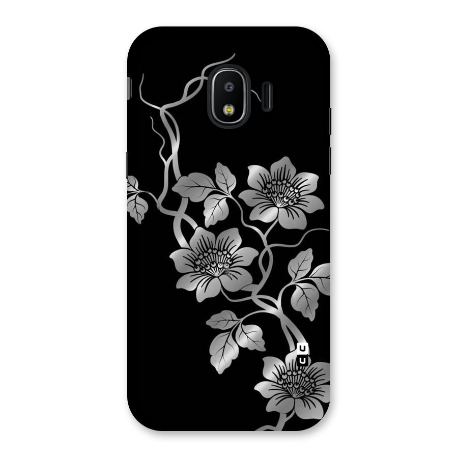 Silver Grey Flowers Back Case for Galaxy J2 Pro 2018