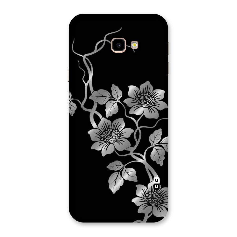 Silver Grey Flowers Back Case for Galaxy J4 Plus