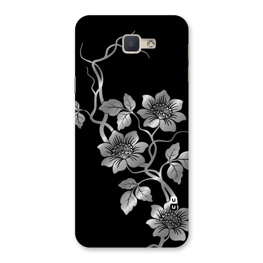 Silver Grey Flowers Back Case for Galaxy J5 Prime