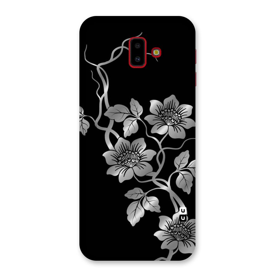 Silver Grey Flowers Back Case for Galaxy J6 Plus