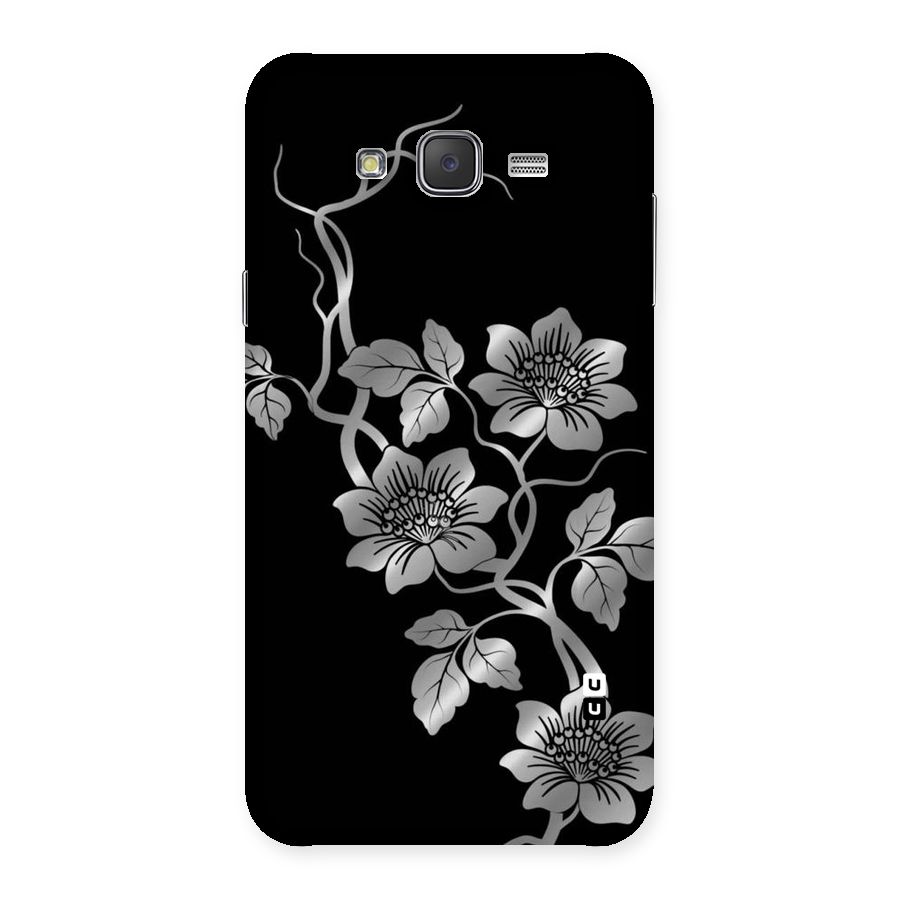 Silver Grey Flowers Back Case for Galaxy J7