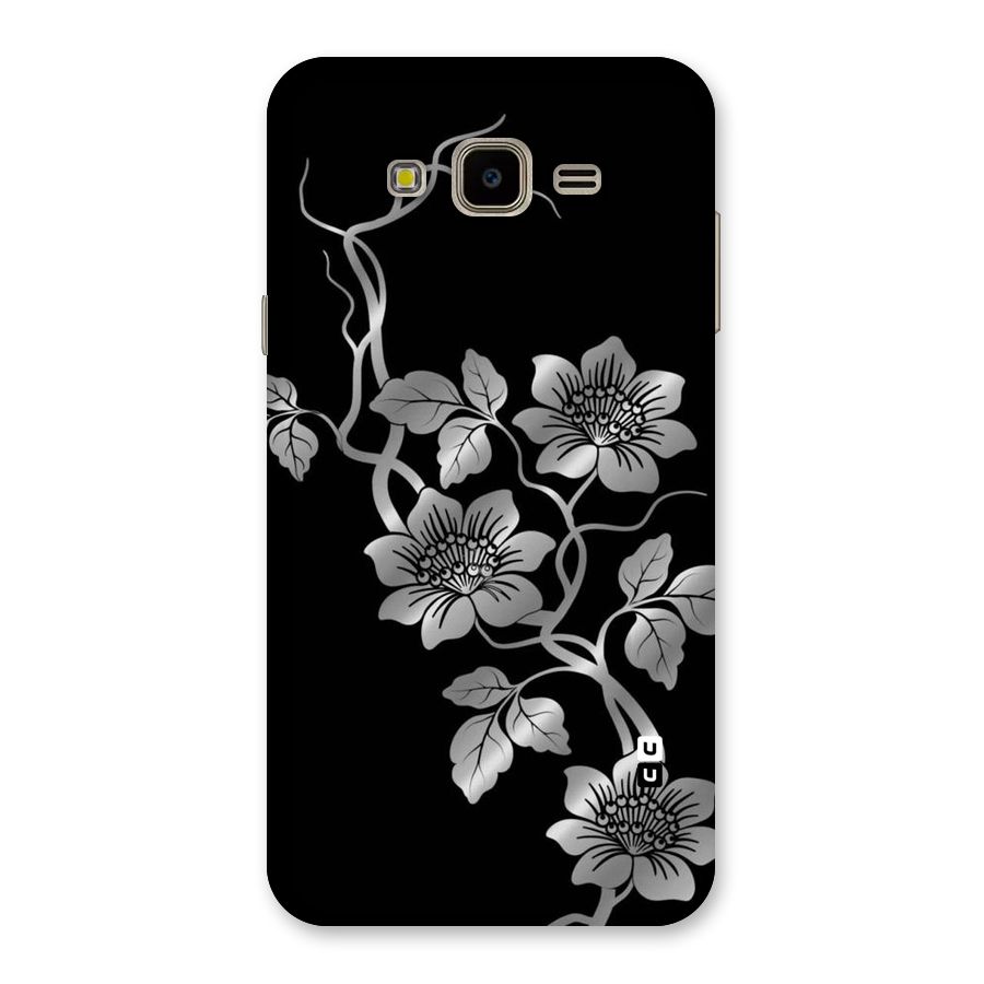 Silver Grey Flowers Back Case for Galaxy J7 Nxt