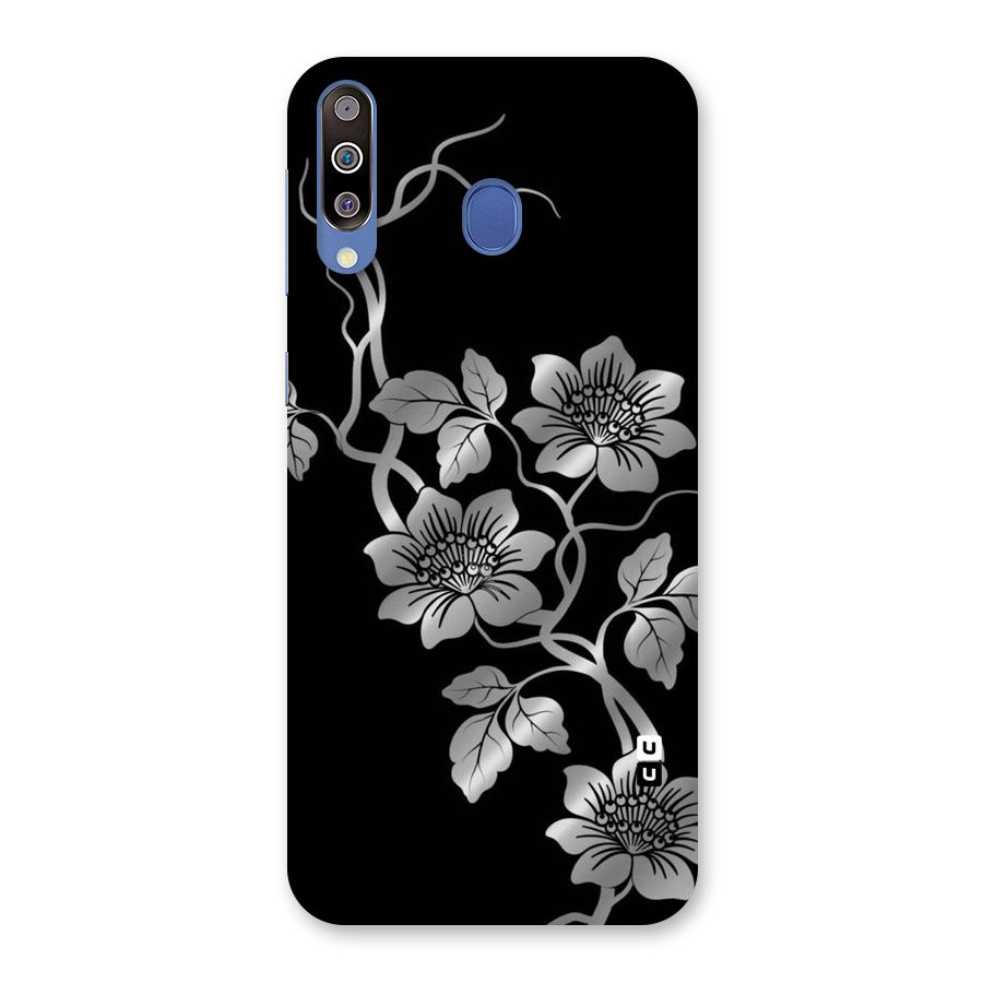Silver Grey Flowers Back Case for Galaxy M30