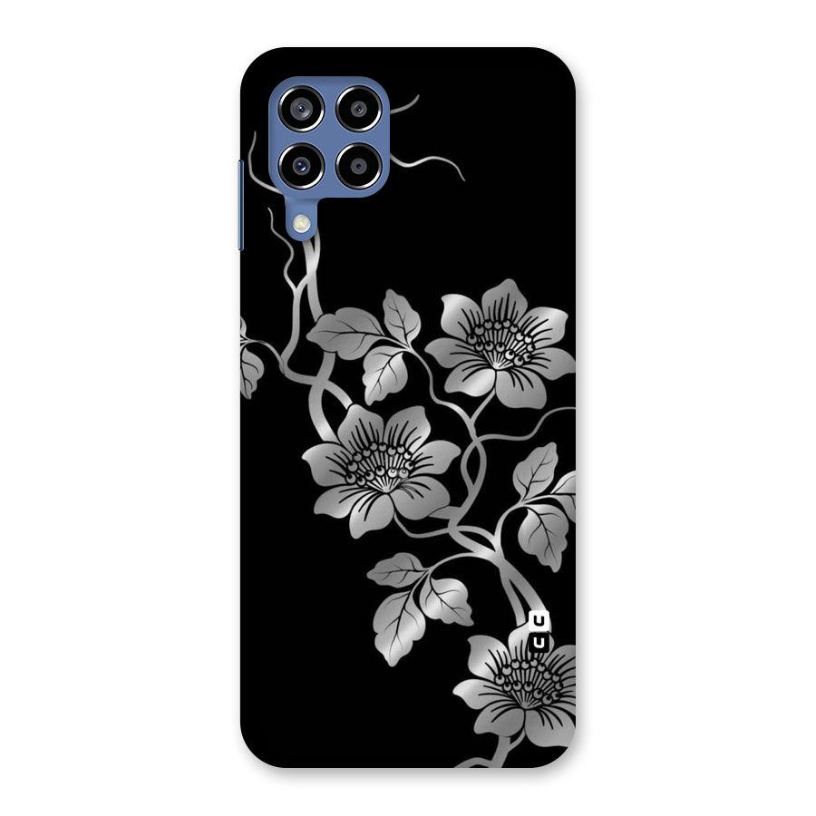 Silver Grey Flowers Back Case for Galaxy M53 5G