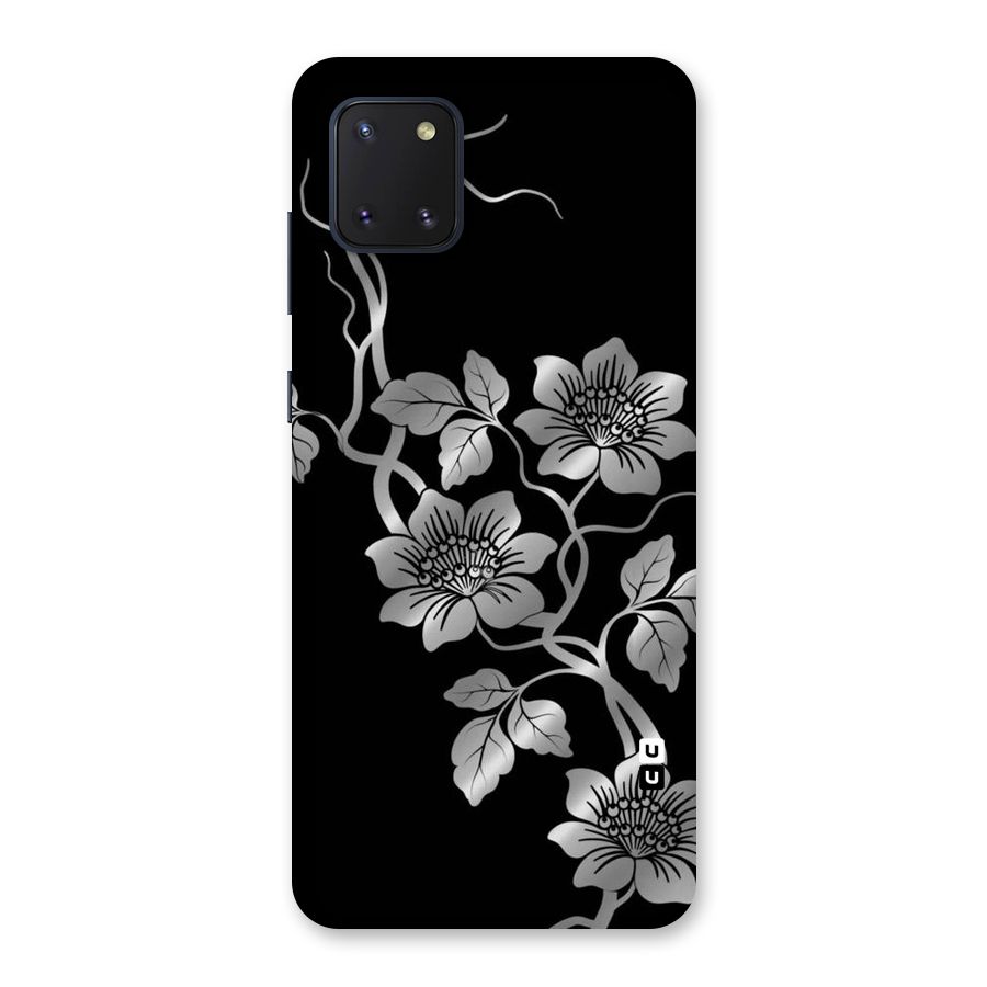 Silver Grey Flowers Back Case for Galaxy Note 10 Lite