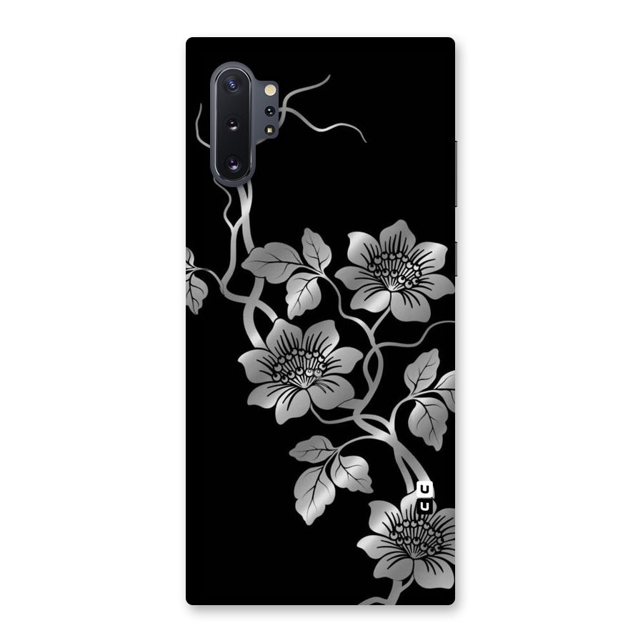 Silver Grey Flowers Back Case for Galaxy Note 10 Plus
