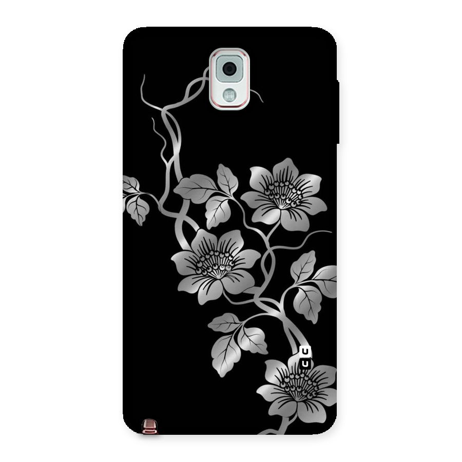 Silver Grey Flowers Back Case for Galaxy Note 3