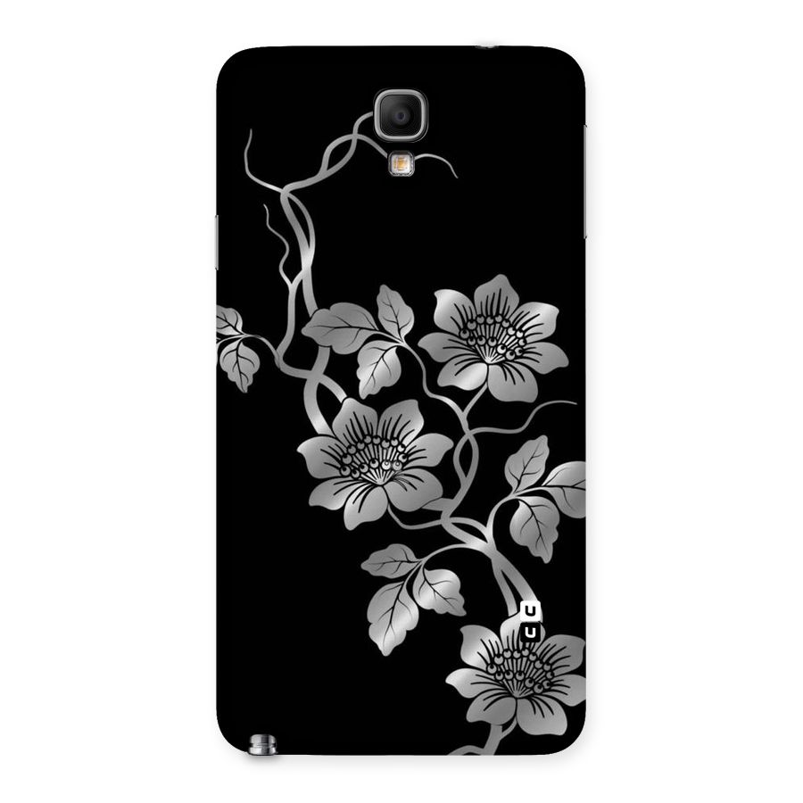 Silver Grey Flowers Back Case for Galaxy Note 3 Neo