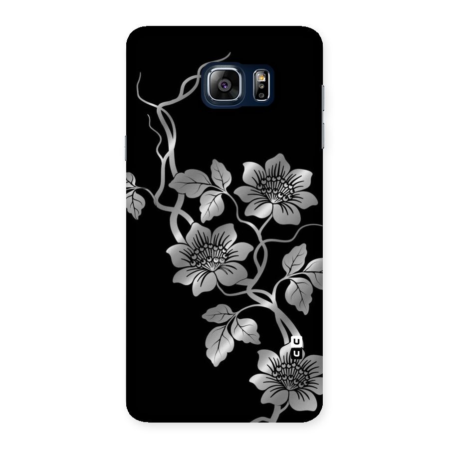 Silver Grey Flowers Back Case for Galaxy Note 5