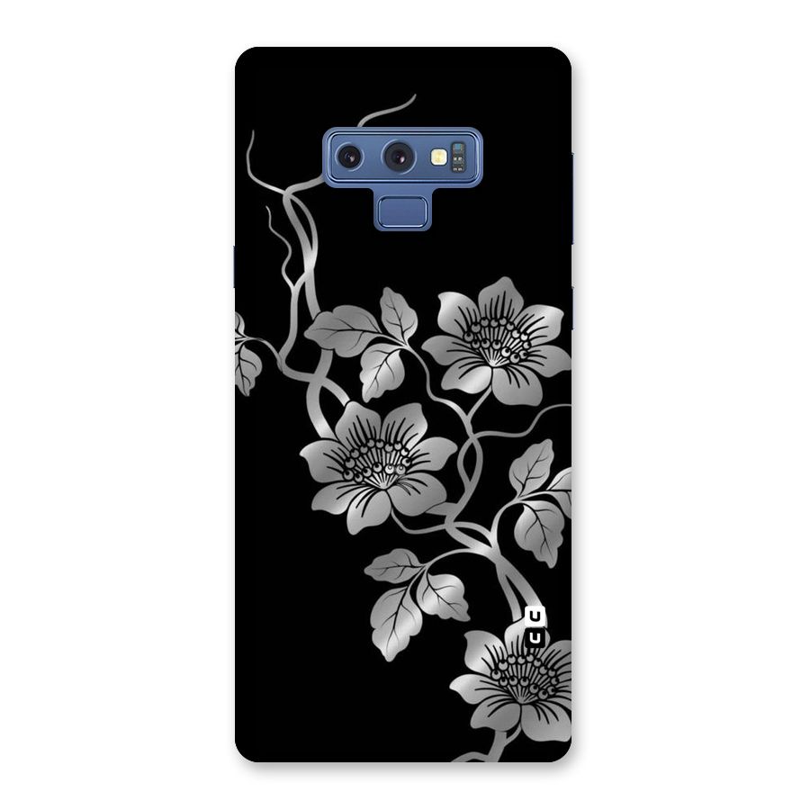 Silver Grey Flowers Back Case for Galaxy Note 9