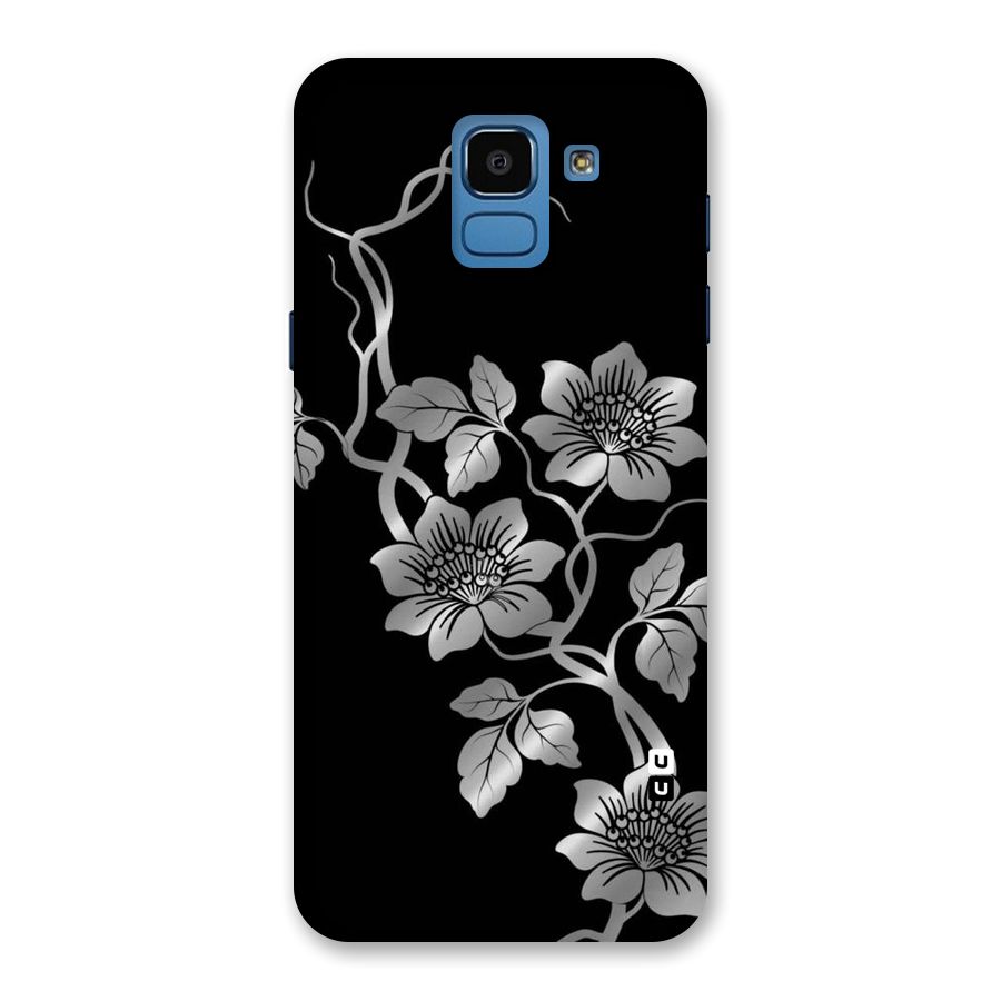 Silver Grey Flowers Back Case for Galaxy On6