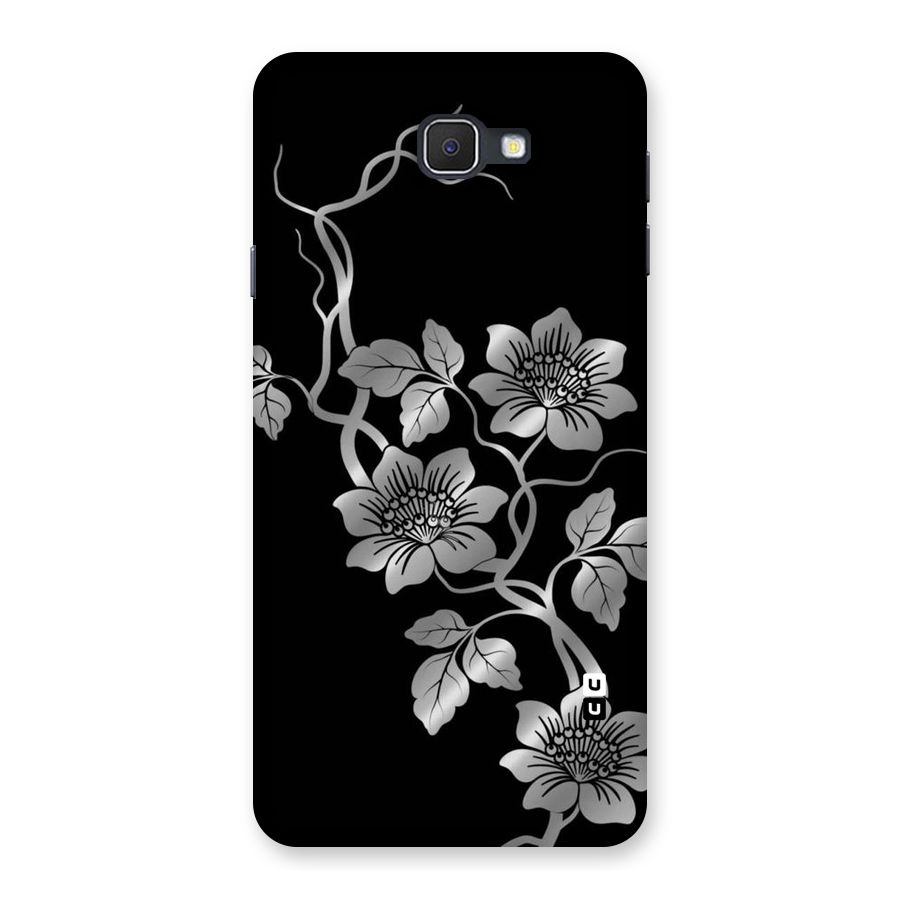 Silver Grey Flowers Back Case for Galaxy On7 2016