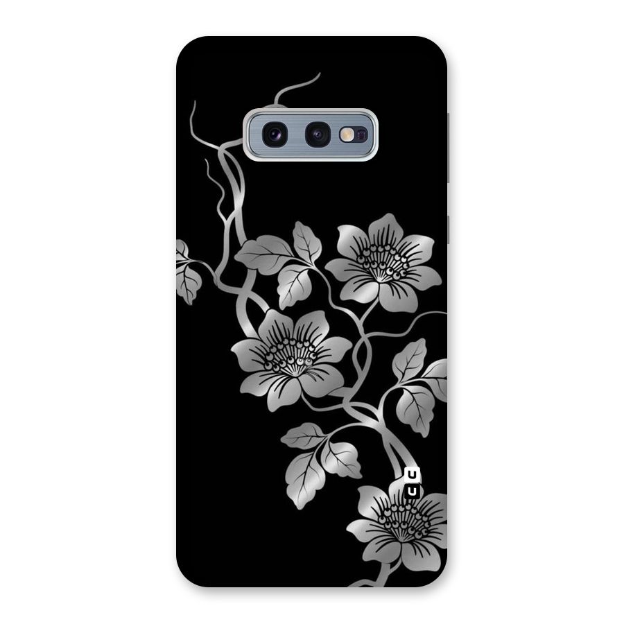 Silver Grey Flowers Back Case for Galaxy S10e