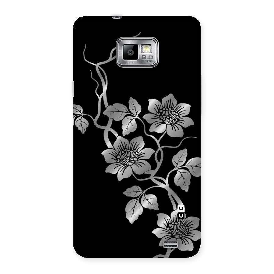 Silver Grey Flowers Back Case for Galaxy S2