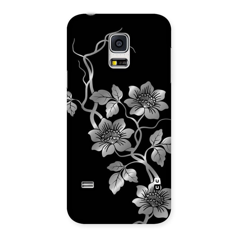 Silver Grey Flowers Back Case for Galaxy S5 Mini