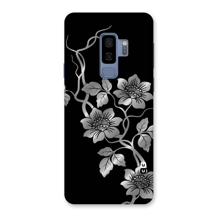 Silver Grey Flowers Back Case for Galaxy S9 Plus