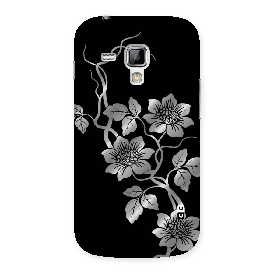 Silver Grey Flowers Back Case for Galaxy S Duos