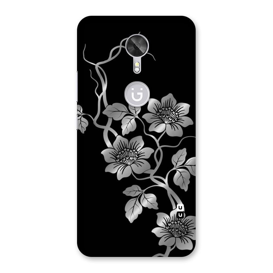 Silver Grey Flowers Back Case for Gionee A1