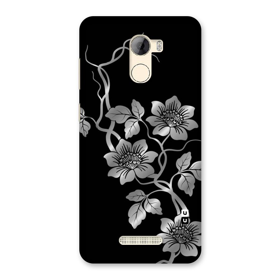 Silver Grey Flowers Back Case for Gionee A1 LIte