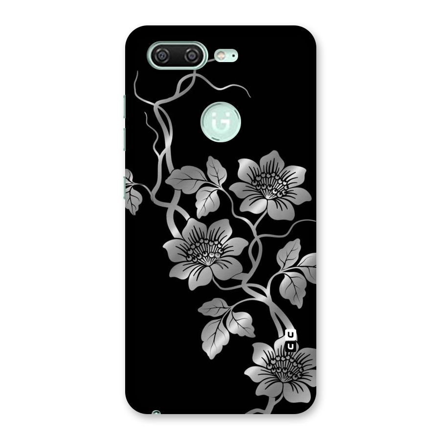 Silver Grey Flowers Back Case for Gionee S10