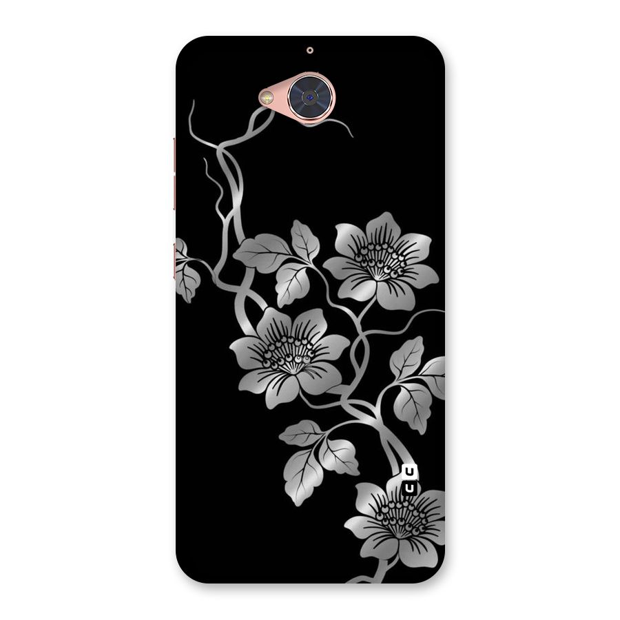 Silver Grey Flowers Back Case for Gionee S6 Pro