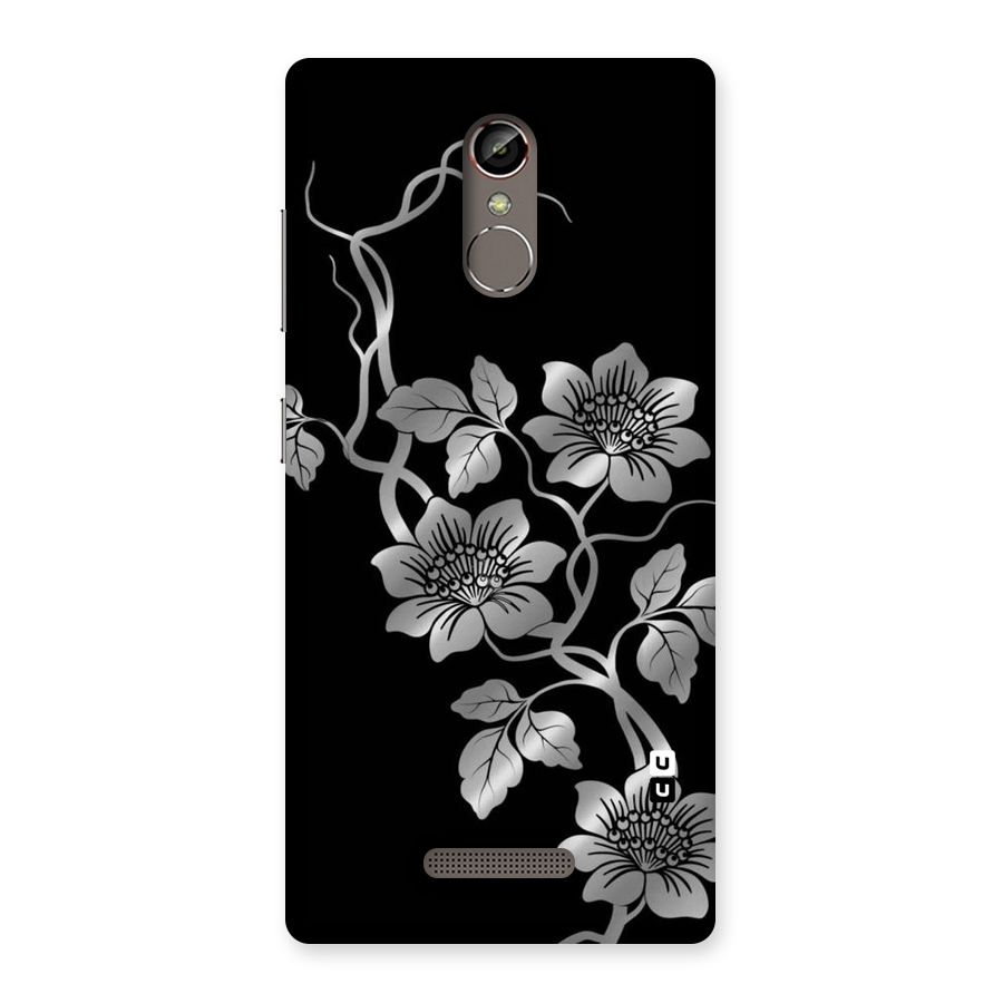 Silver Grey Flowers Back Case for Gionee S6s