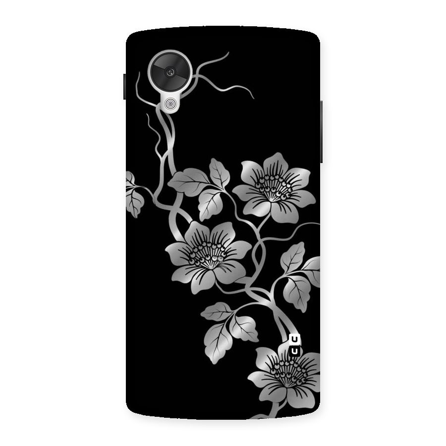 Silver Grey Flowers Back Case for Google Nexsus 5